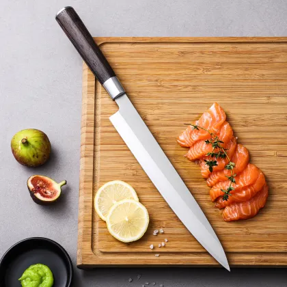 10 Inch Japanese Sushi Knife 7Cr17MOV Sashimi Knife with Chicken Wenge Wood Handle