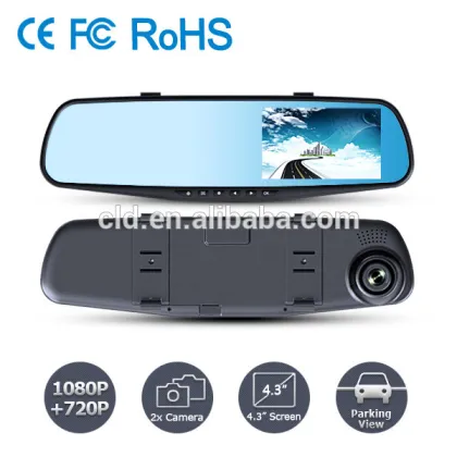 4.3" Screen Full HD Motion Detection 140 Degree Wide Angle rearview dash cam