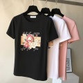 4-IN-1 T-shirt met modieuze geborduurde bloemen