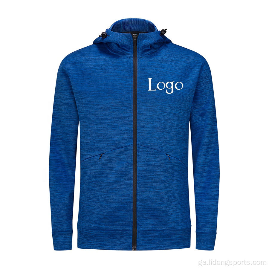 Workout sublimation ardcháilíochta zip suas hoodie