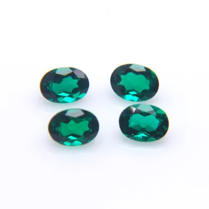 Cultivation Emerald Synthetic Emerald Egg Shaped Loose Stone