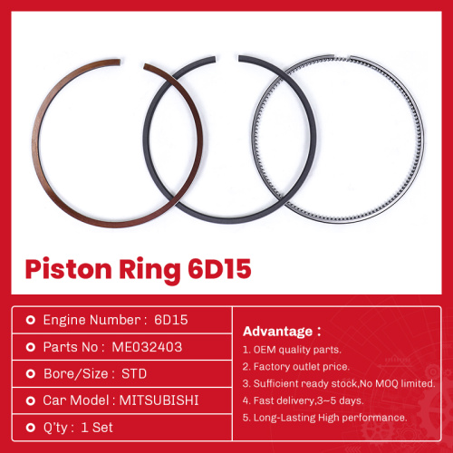 أجزاء السيارات Mitsubishi Piston Ring 6d15 Me032403