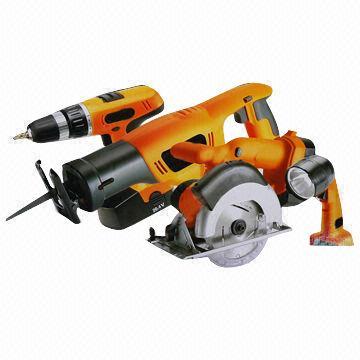 4-piece 20.4V cordless power tool set, work light with swivel head