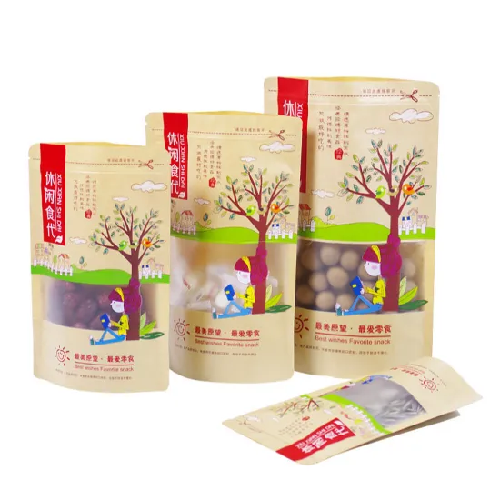 High Quality Wholesale Kraft Paper Packaging Bag for Nut Packaging Ziplock Pouch