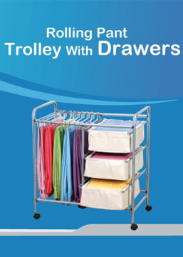 rolling pant trolley with drawers