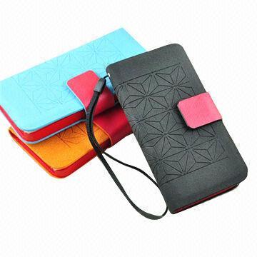PU Leather Cases for iPhone 5 with Wallet Design, Wear-resistant and Durable