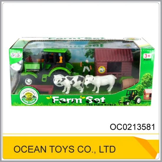Mini plastic farm animal toy tractors toy for sale OC0213581