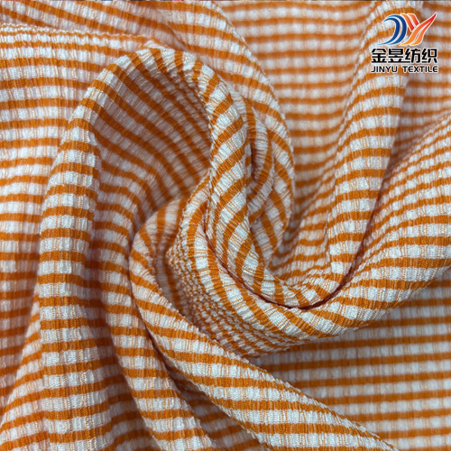 قماش كريب مخطط أنيق مع لمسة من القماش القطني