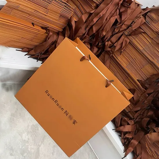 Factory Wholesale Orange Paper Bags for Gift, Clothing, and Cardboard Packaging