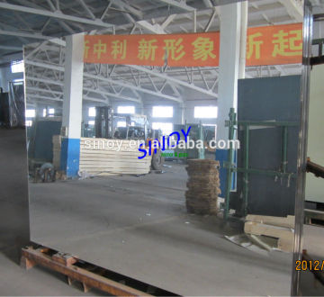 QINGDAO 5MM Clair sans cuivre sans plomb argent miroir feuille de verre / feuille de miroir en verre avec double peinture FENZI enduit