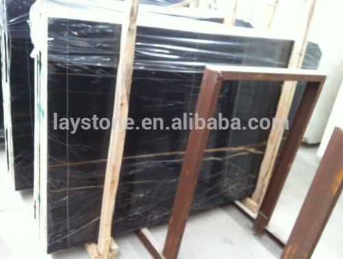 Italy Lauren black gold marble slab