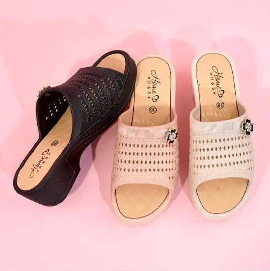 Comfortable and Stylish Ladies' Summer Wedge Slides: High-Quality Non-Slip Footwear