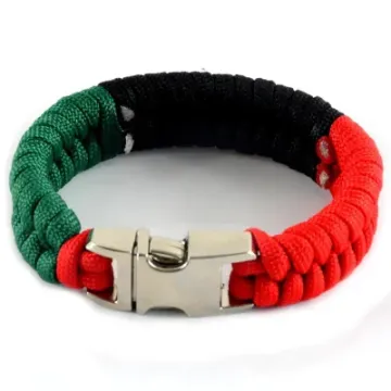 Handmade Men Metal Buckle Paracord Bracelet Nylon Rope Paracord Survival Bracelet Bangle