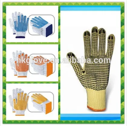 bleach white cotton knitted glove safety products cotton knitting glove HKC5001