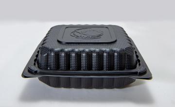 9" Disposable Plastic Black Take Away Packing Box