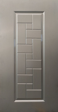 Embossed steel door plate