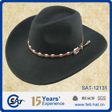 100% Australian wool felt cowboy hat, straw cowboy hat, and leather cowboy hat