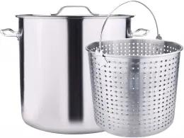 64Quart Stainless Steel Stock Pot with Basket