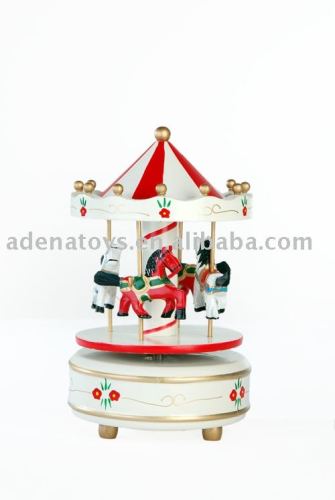 OEM wooden toy&musical toy,carousel music box