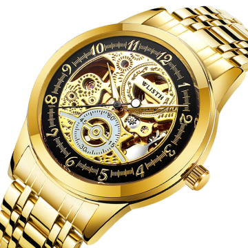 High-Quality Low MOQ Mechanical Watch with Visible Mechanism for Men