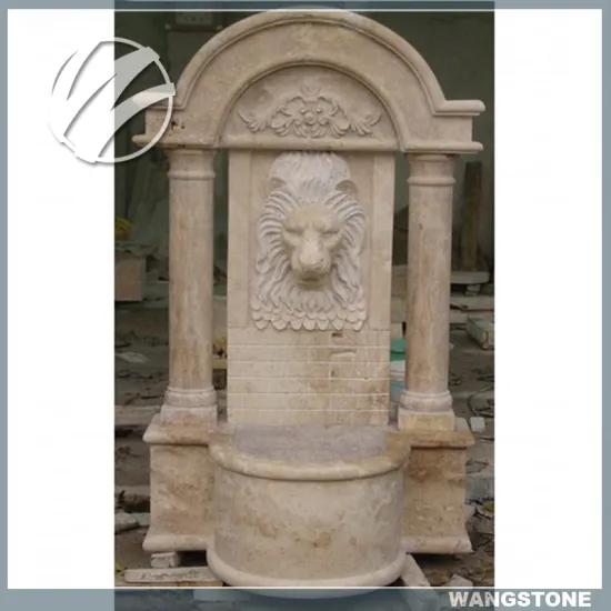 Garden decorative hand carved lion stone water fountain