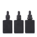 Black Square Dropper Glass Bottle UV Resistant