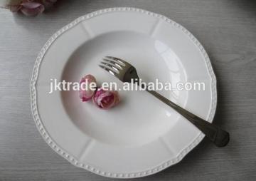White Porcelain bead 9" Soup Plate