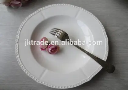 White Porcelain bead 9" Soup Plate