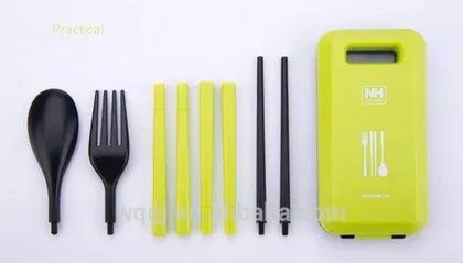Portable Outdoor Tableware Set Folding Dinner Spoon Fork Chopsticks Tableware Set