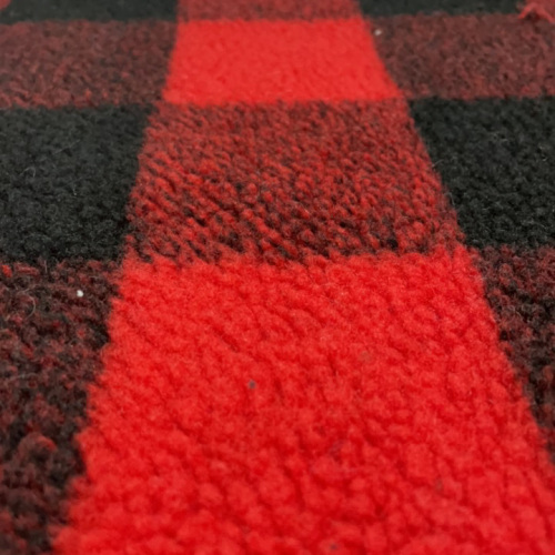 100%polyester sherpa fleece med checker jacquard tyg