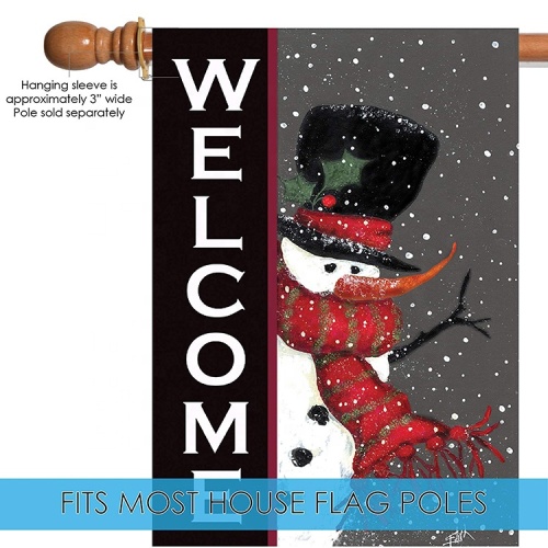 Hot selling snowman welcome merry christmas garden flag