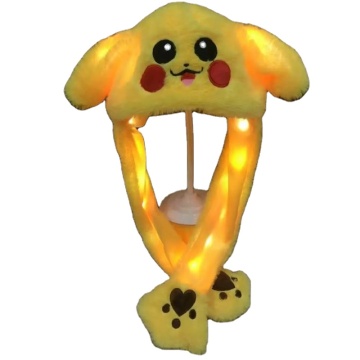Großhandel süße Plüsch -Hasen -Kaninchenhut mit LED -Lichtern für die Weihnachtsfeier der Kinder