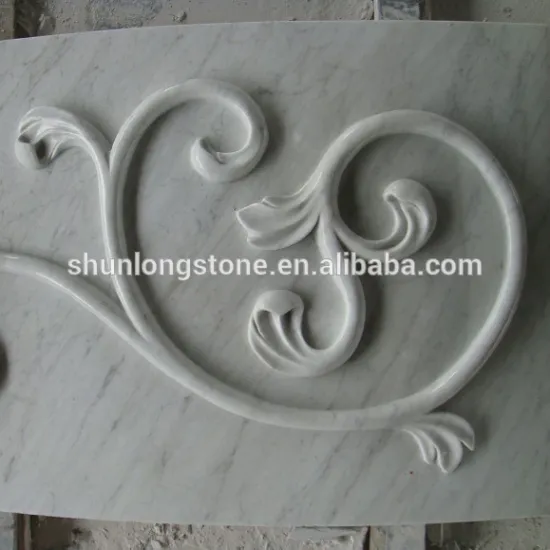 White marble flower carving wall stone