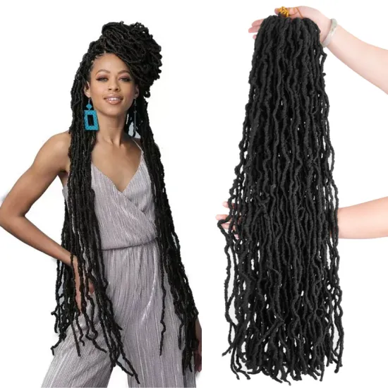 Crochet Braids Hair 21 Roots Wavy  Nu Faux Locs Crochet Hair Soft Locs36inch Goddess Locs Dreadlocs  Synthetic Hair Extensions