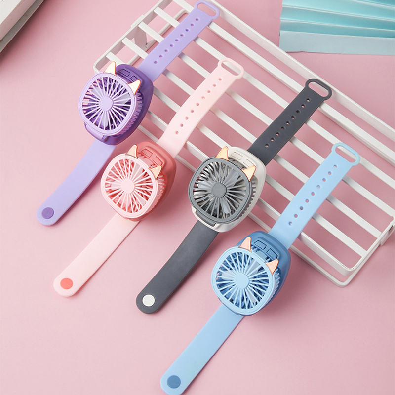 Cartoon Devil Wrist Fan with Colorful LED Lights