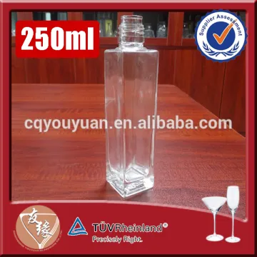 square shape screw top 250ml glass olive oil bottle