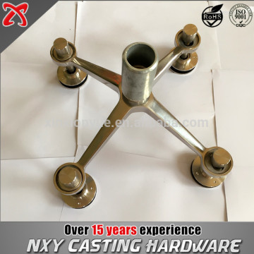 Heavy duty SS304 & SS316 4 ways spider glass fitting with best factory price