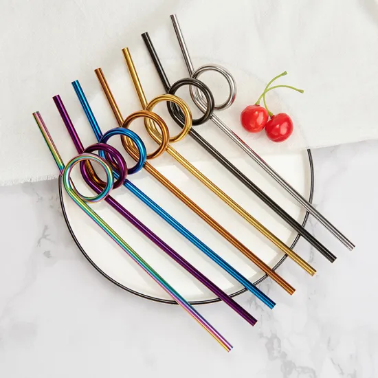 304 Creative Color Drinking Stainless Steel Straws Set