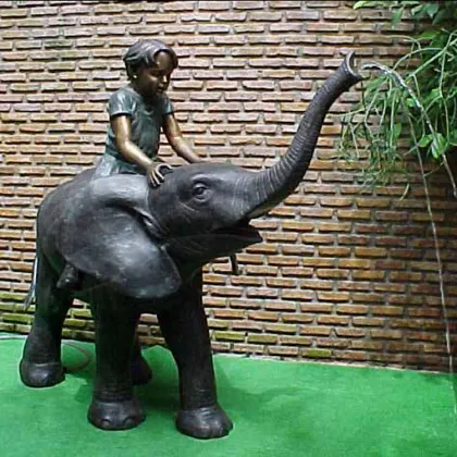 Small elephant fountain bronze statue elephant figurines