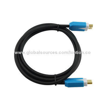 HDMI Cable Assembly with Gold-plated Contacts and Inner Rigid Overmold, Supports 1,080P Resolution