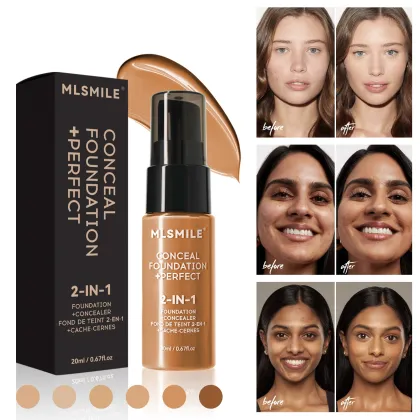 Korean Matte Long-Lasting Foundation with Full Coverage and Poreless Finish