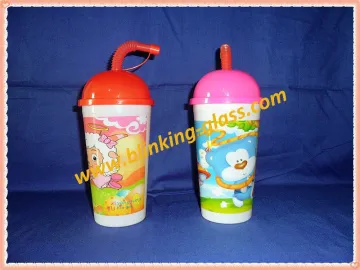 plastic cup with lid and straw