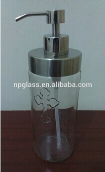 glass bottle with metal dispensor for hand sanitizer