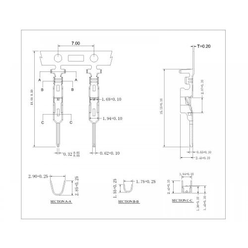 Terminal pria pitch 2.5mm