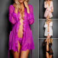Plus Size 2XL Sexy Lingerie Hot Women Porno Sleepwear Lace Underwear Sex Clothes 2PCS Babydoll G-String Erotic Transparent Dress