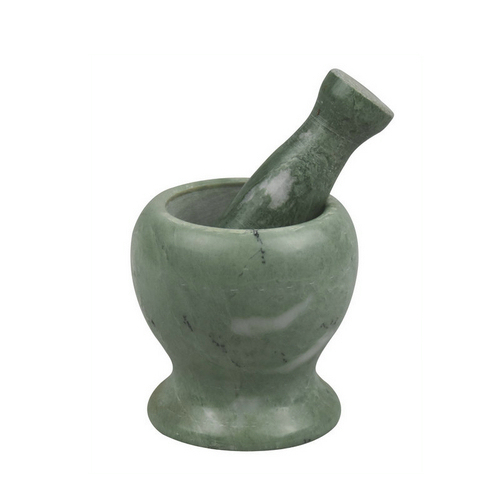 Antik marmor mortel och pestle 10.5cm