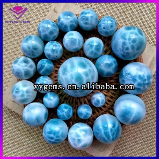 Wholesale Natural Stone Larimar Round Beads 4 6 8 10mm