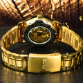2017 moderne design stalen gouden horloges mannen
