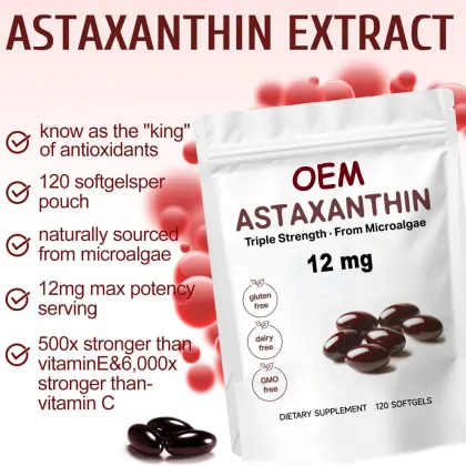 OEM Astaxanthin 12mg with MCT Oil Softgels