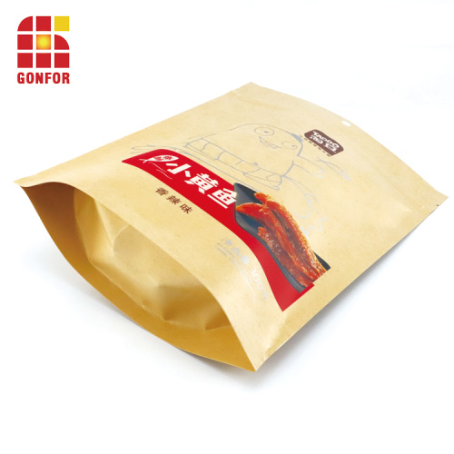 Pasadyang print kraft paper bag tumayo pouch